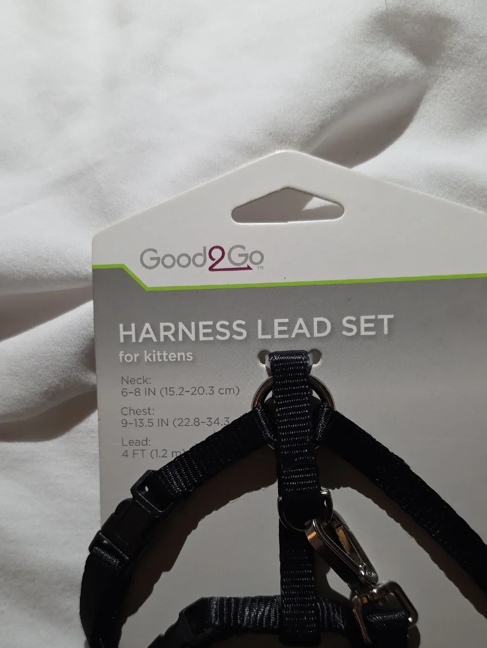 Good2Go Black Harness Lead Set for Kittens Neck 6-8 Inch Chest 9-13.5 Inch